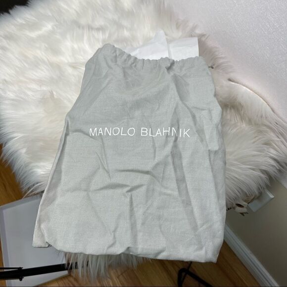 Manolo Blahnik Beige/Nude Rhinestone Verda Flat Sandal EU 40 - Picture 10 of 11